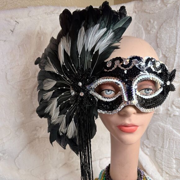 Handmade Designer Masquerade Mask Gypsy Renaissance Wearable Art - Picture 5 of 11